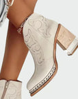 Elegant Embroidered Leather Boots