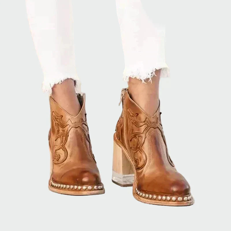 Elegant Embroidered Leather Boots