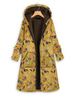 Floral Print Winter Coat with Hood for Women