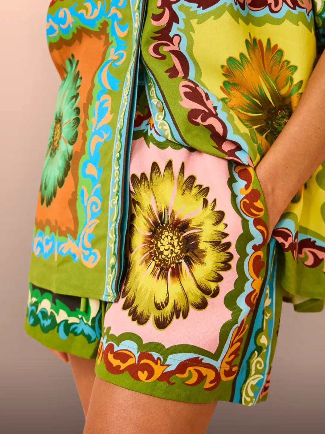 Bloom Print Matching Shorts Set