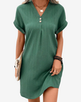 Modern Cut V-Neck Midi Dress