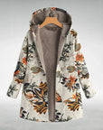 Stylish Fleece Jacket with Floral Pattern