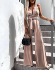 Sleeveless Jumpsuit with V-neck for Women