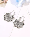 Lotus Flower Mandala Dangle Earrings