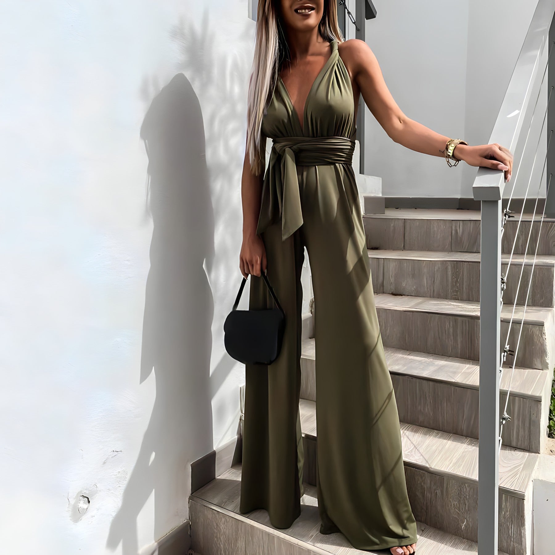Sleeveless Jumpsuit with V-neck for Women