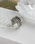 Adjustable Layered Sterling Silver Ring