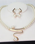 Natural Pearl Necklace + Earring Set