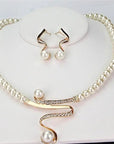 Natural Pearl Necklace + Earring Set