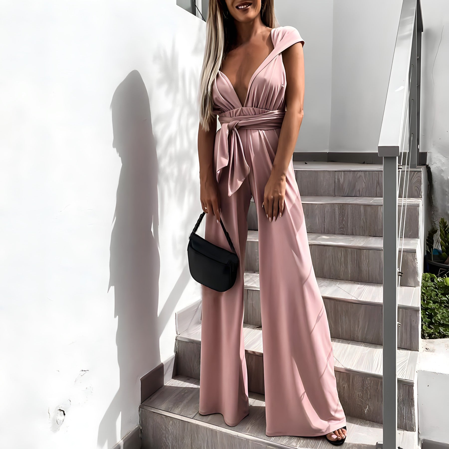Sleeveless Jumpsuit with V-neck for Women