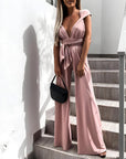 Sleeveless Jumpsuit with V-neck for Women