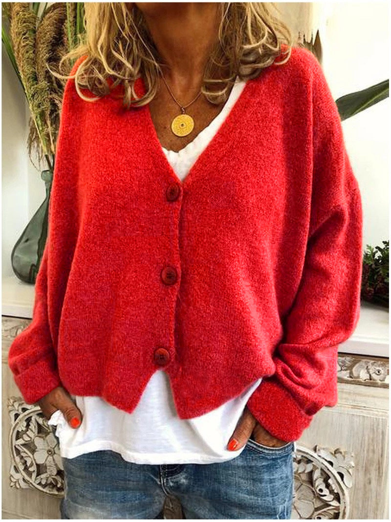Comfortable Relaxed Fit Knit Cardigan
