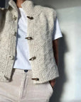 Elegant Knit Sleeveless Cardigan