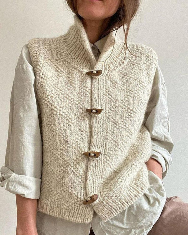 Elegant Knit Sleeveless Cardigan