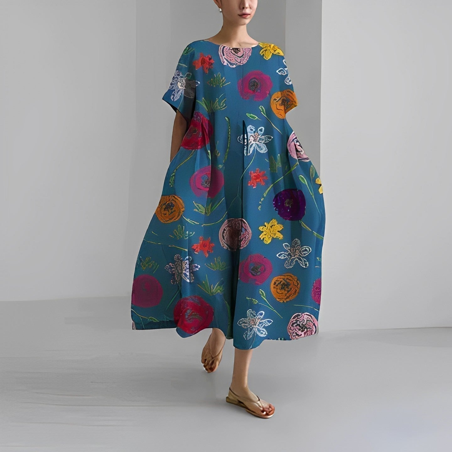 Retro Big Swing Loose Maxi Dress