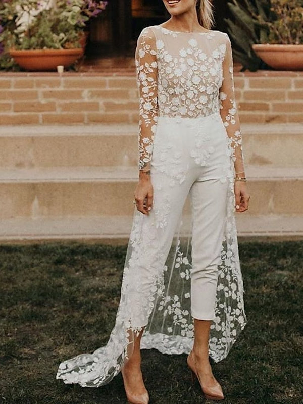 Timeless Elegant White Bridal Jumpsuit