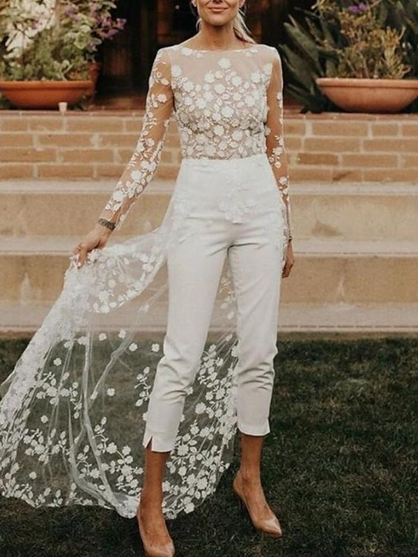 Timeless Elegant White Bridal Jumpsuit