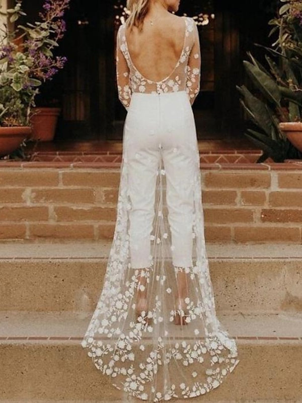 Timeless Elegant White Bridal Jumpsuit