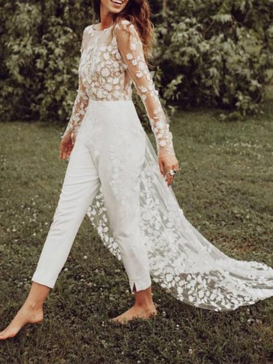 Timeless Elegant White Bridal Jumpsuit
