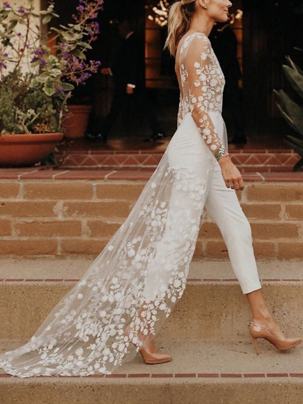 Timeless Elegant White Bridal Jumpsuit