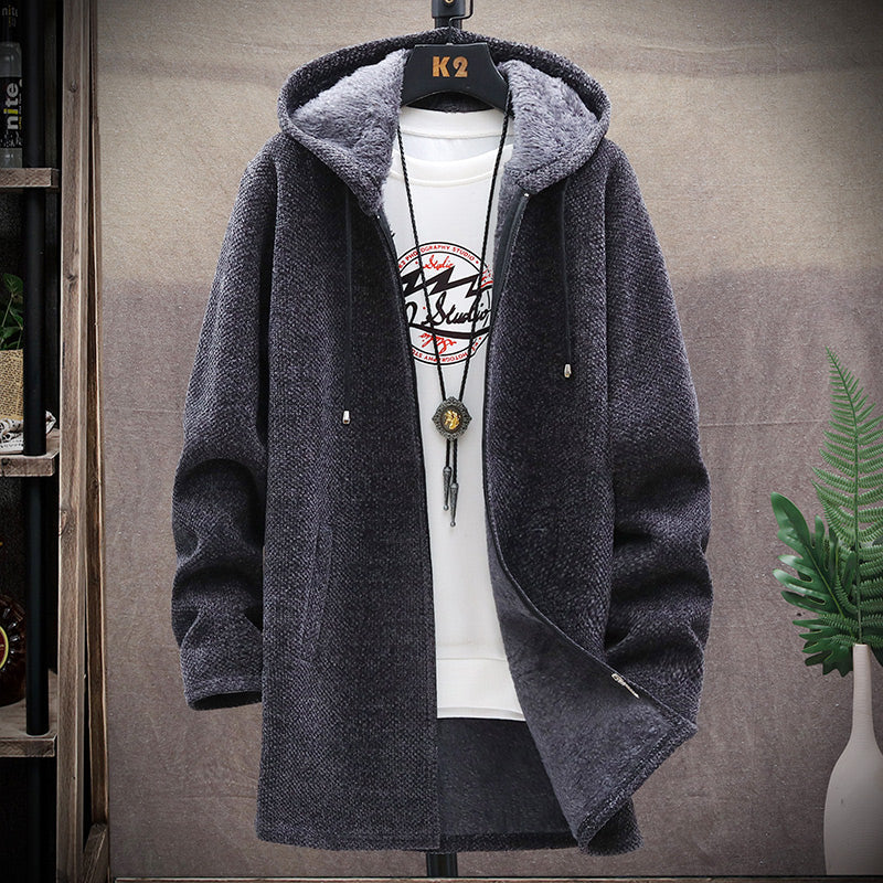 Stylish Hooded Zipper Fleece Jacket