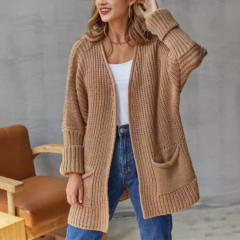 Women Knitted Casual Vintage Long Sleeve Cardigan