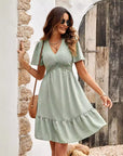 Spring Solid Color Casual Dress
