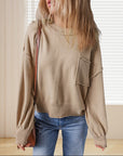 Women's Long Sleeve Round Neck Knitted Sweater