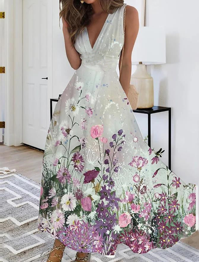 Boho Style Sleeveless Long Dress