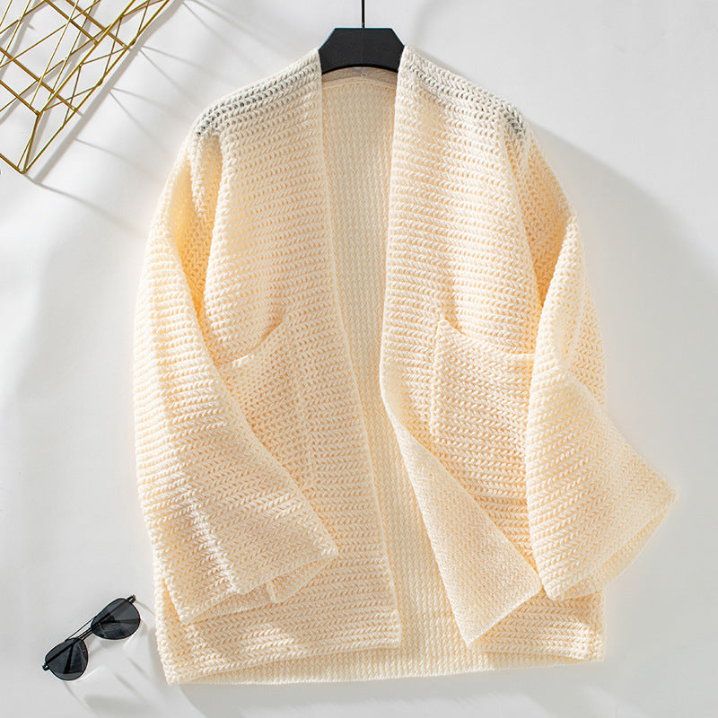 Women's Long V Neck Solid Color Cardigan