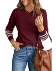 Women's Striped Long Sleeve Knitted Sweater