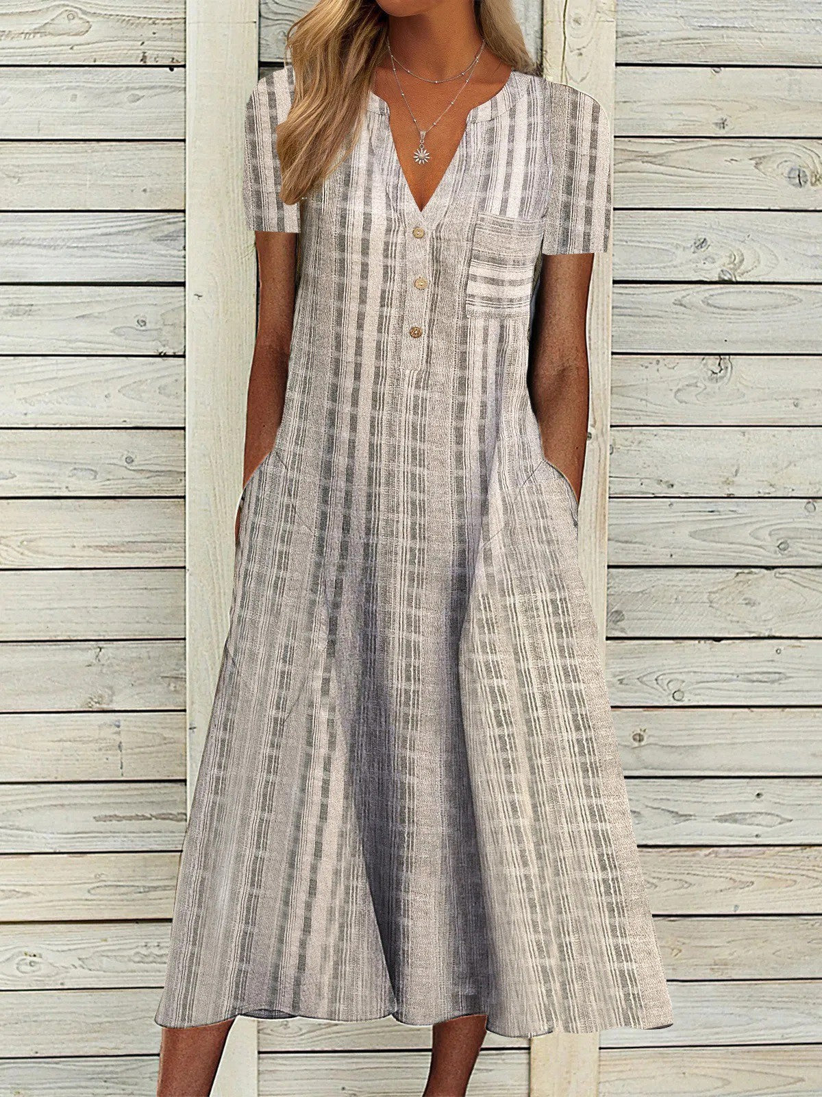 Urban Style Casual Dress with Handy Pockets