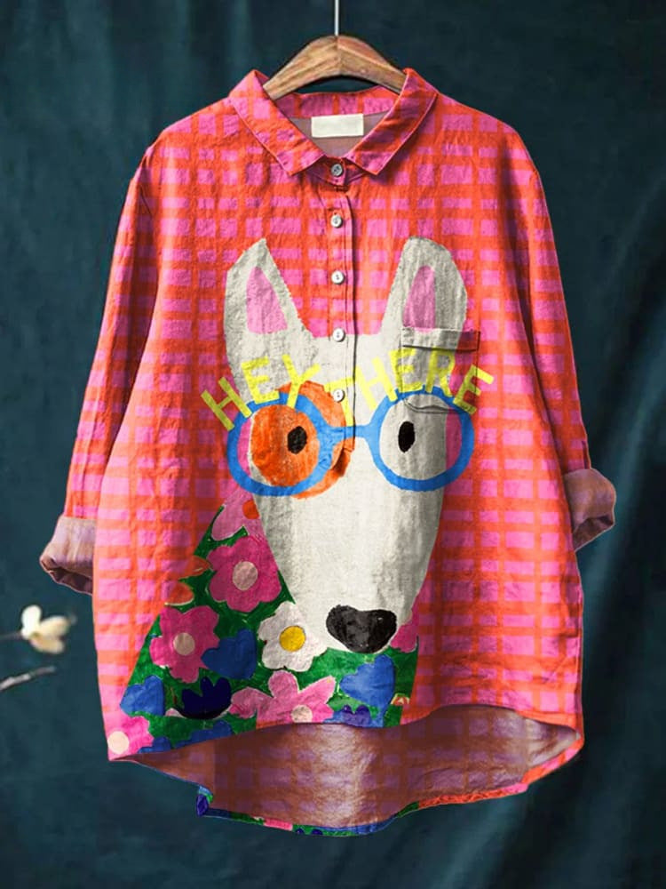 Cute Chloe Dog Drawing Print T-Shirt
