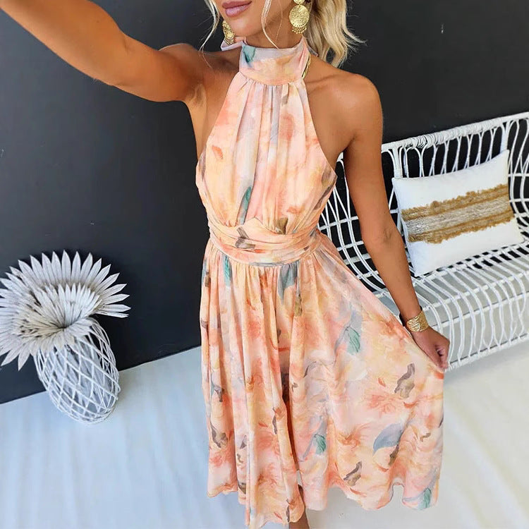 Colorful French-Style Maxi Dress