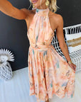Colorful French-Style Maxi Dress