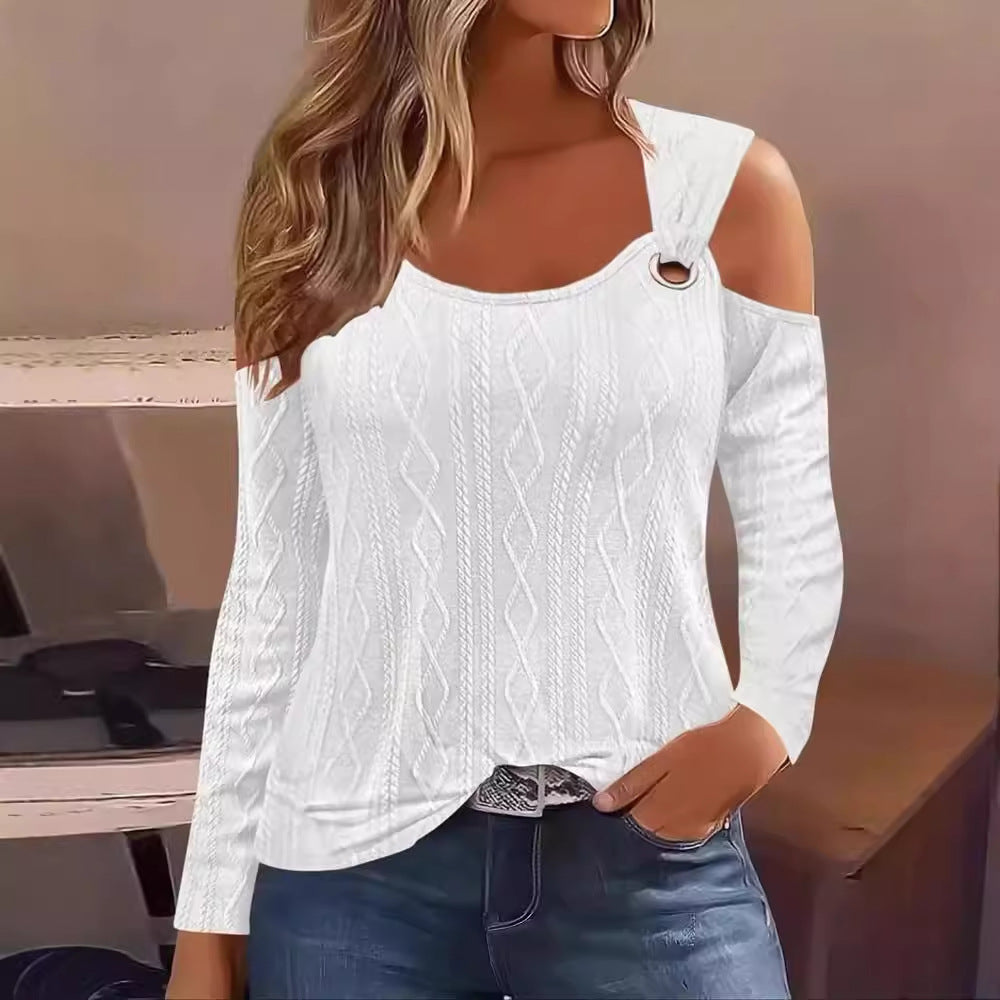 Stylish Button Detail Long Sleeve Top