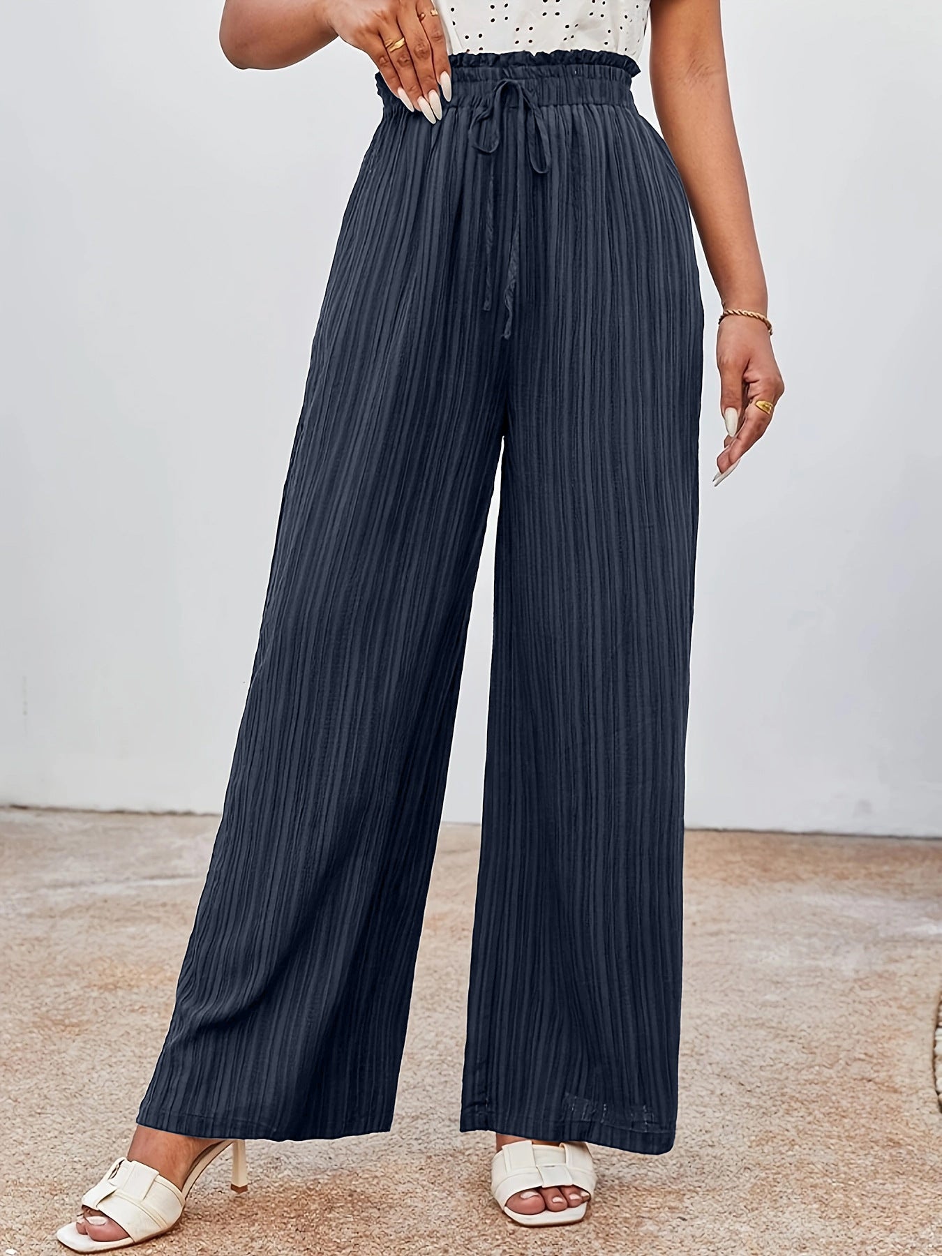 Elastic Waist Woven Trousers