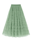 Flowy Layered Mesh Midi Skirt