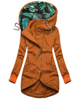 Casual Palm Print Rain Jacket