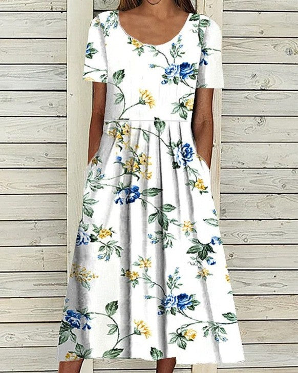 Casual Round Neck Long Dress