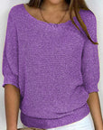 Relaxed Ribbed Knit Lounge Top