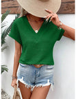 Casual V-neck Short Sleeve Top