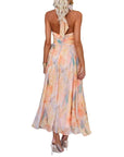 Colorful French-Style Maxi Dress
