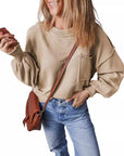 Women's Long Sleeve Round Neck Knitted Sweater