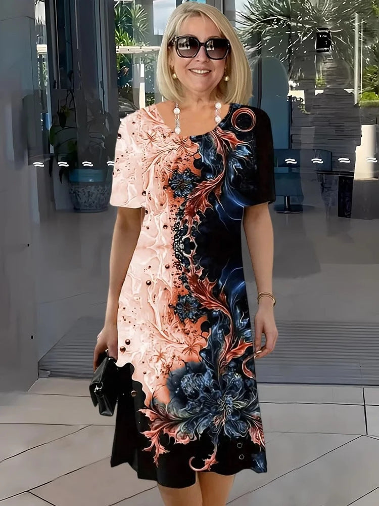 Chic Digital Bloom Sleeveless Maxi Dress