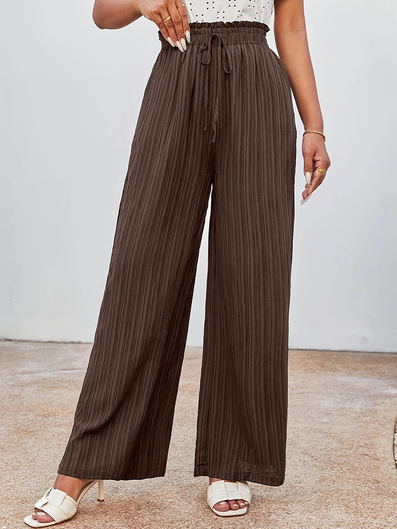 Elastic Waist Woven Trousers