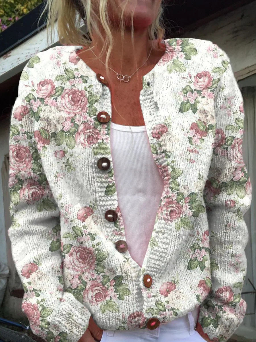 Casual Women’s Cardigan with Digital Print
