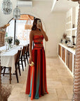 Hollow Out Tie-Dye Gradient Long Dress