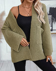 Women's Long V Neck Solid Color Cardigan