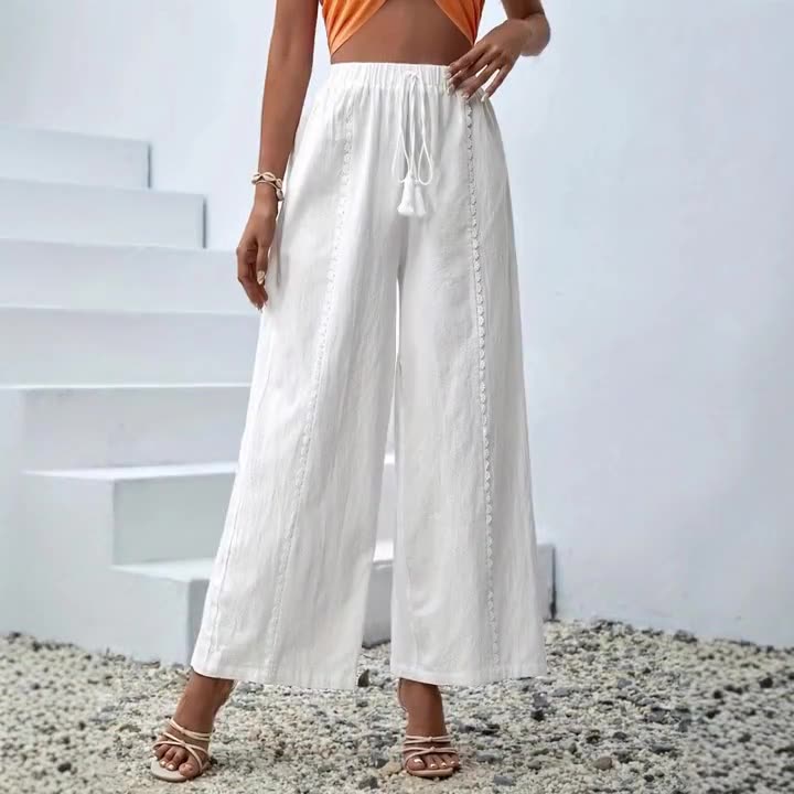 Chic High Waist Fringe Trousers
