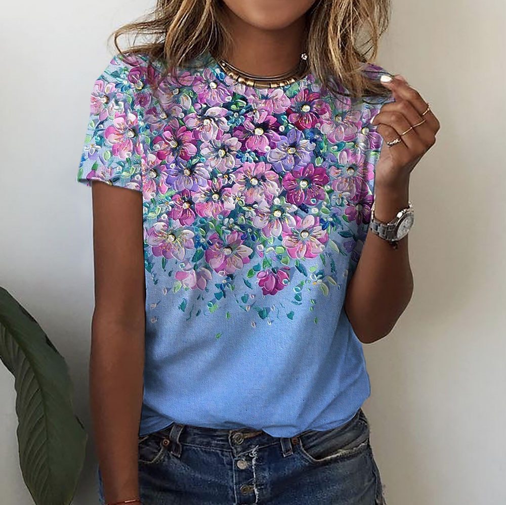 Bloom Up Tee Top with Floral Vibes